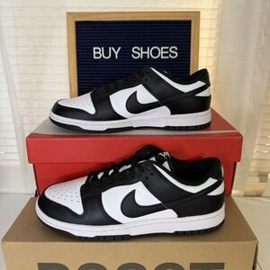 Nike Dunk Low Panda Womens Size 9 Sneakers Shoes Black White DD1503-101 NIB